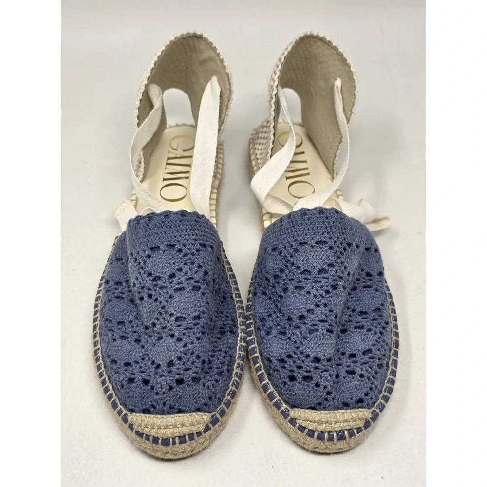 Gaimo Womens Espadrilles Blue Ankle Lace Up Sandals Made In Spain Size 9 New